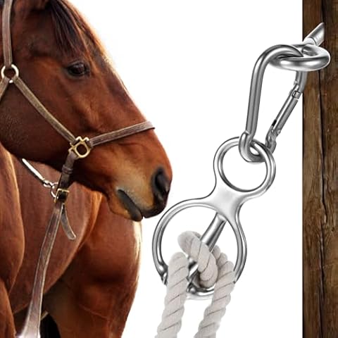 MAQUITA Horse Tie Ring, Safe Tie Horse Supplies, Humane Way Tie Ring, Magnetic Ring for Tying and Retracting, Helps Horse Pull Back and Releases Stress from The Horse Cover