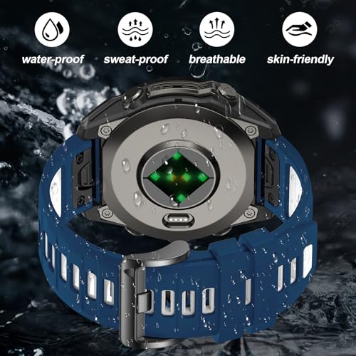 Image of 26mm Watchbands Compatible With Garmin Fenix 8 Pro /Quatix 8 51mm /Fenix 7X Pro /7X /6X Pro /6X /5X Plus /5X /3 HR,Silicone Quick-Fit Strap for tactix 8 51mm /7 pro /Enduro 3 2 /Descent Mk3i-51mm /Mk2i