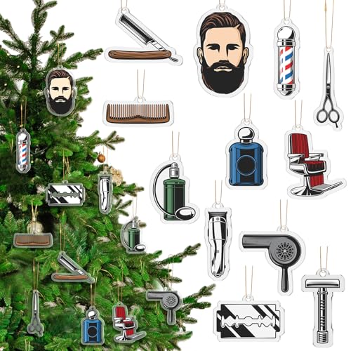 Old World Barber Christmas Ornaments