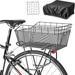 CXWXC Fahrradkorb Hinten mit Ladungsnetz und Eine Dicke Futterung fur Fahrrad, Dicke Futterung Tasche für Fahrrad, Elektrofahrrad (CX-HT-193-EU)