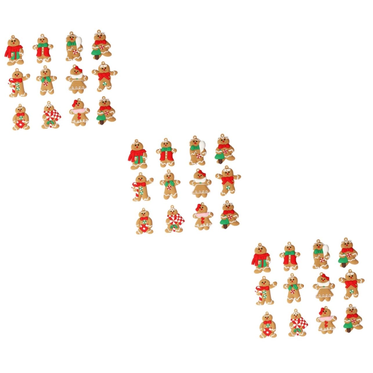 Ciieeo 3 Set Di Ornamenti A Forma Di Omino Di Pan Di Decorazioni Natalizie Da Appendere Decorazioni Per L'albero Di Natale 12 Pezzi * 3