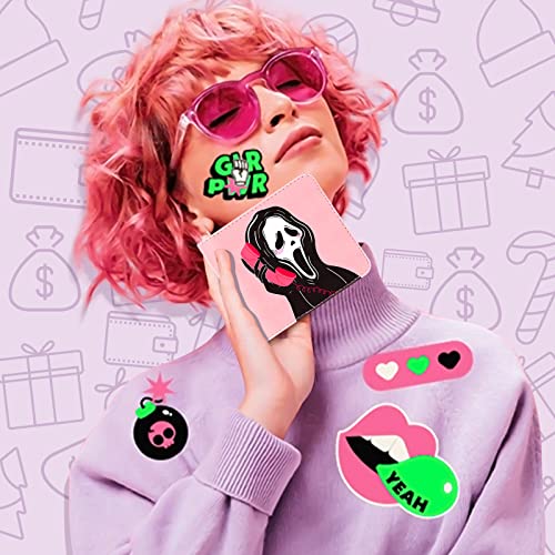 Funermei Cute Wallet For Women Girls Pink Skull Leather Bifold Wallet Skeleton Aesthetic Credit Card Holder Rfid Blocking Id Cash Slim Small Bi Fold Wallets With Coin Pocket Teen Little Girl #TOP5