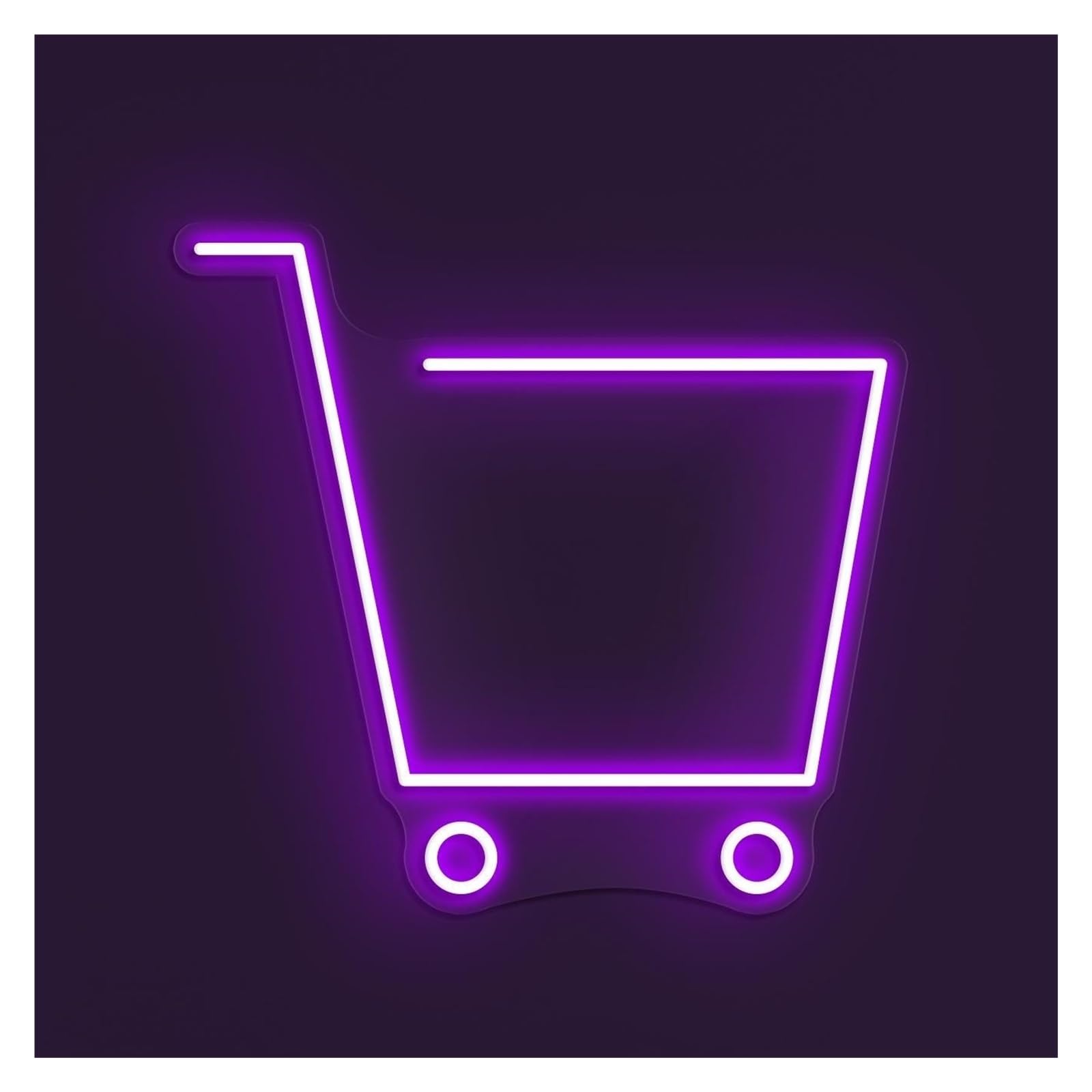 Rongch Purple Hanging Art Signs Shopping Cart Neon Sign Handmade, Suitable For Store Shop Decor With Brightness Adjustable 38Cm(Purple)