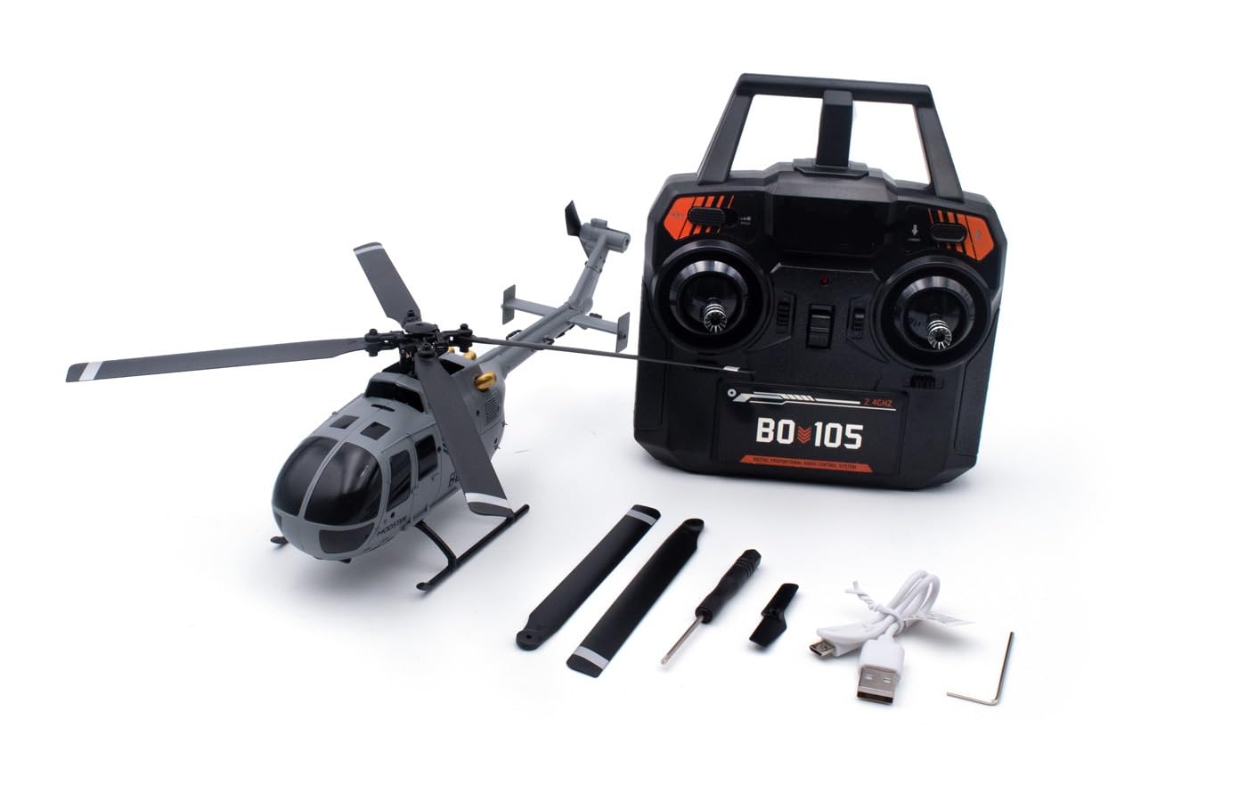 FM-Electrics C186 RC Helikopter BO105 Flybarless 6G 4-Kanal RTF 2,4GHz