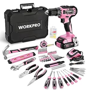 WORKPRO 20V Pink Cordless Drill Dri...