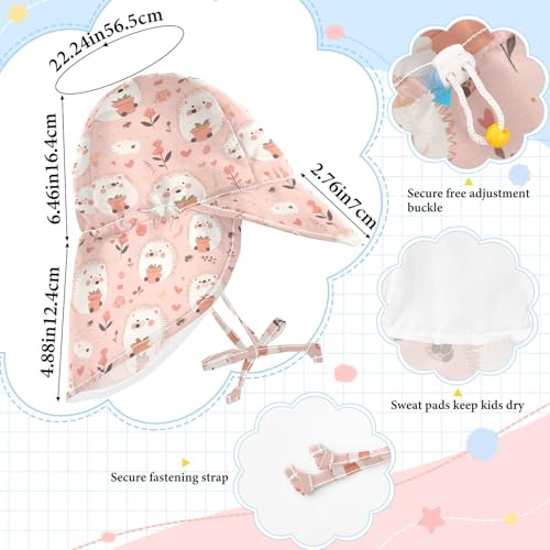Hedgehogs Cute Cartoon Unisex Baby Beach Hat Boys Hat Toddler Girl UV Protection Wide Brim Traveling Camping4
