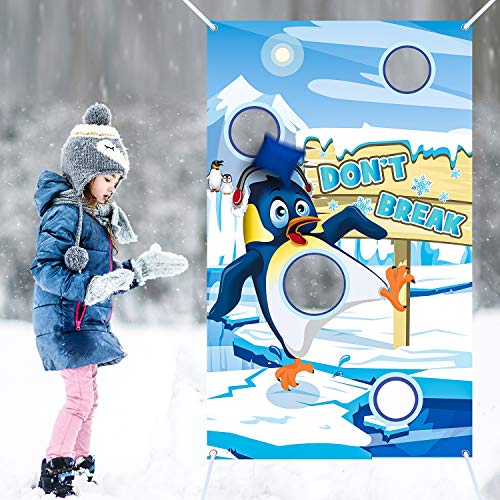 Penguin Bean Bag Toss Games with 3 Bean Bags Penguin Party Games Don’t Break Pack and Winter Wall  - //coolthings.us
