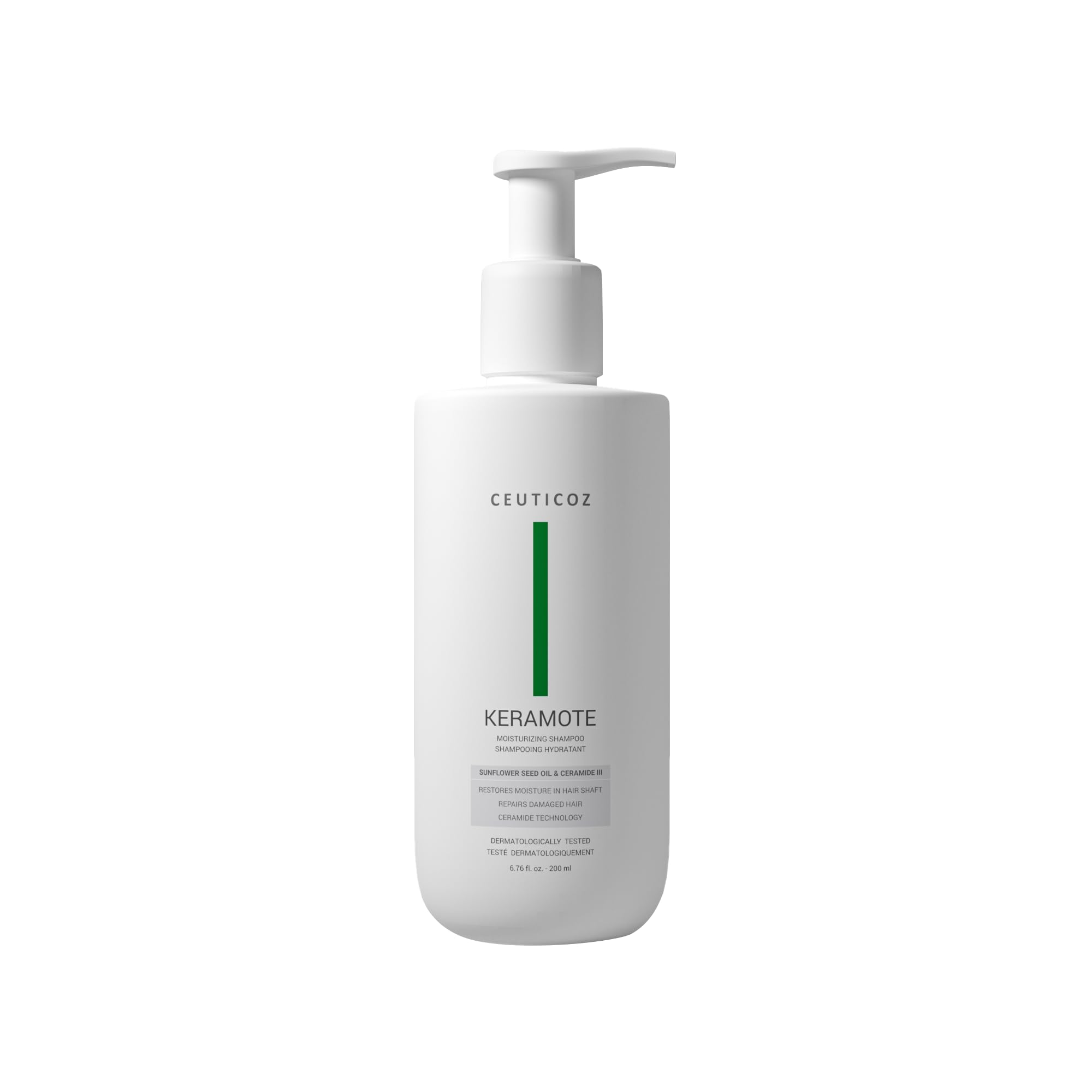 Ceuticoz Keramote Moisturizing Shampoo | For Dry & Frizzy Hair | Hydrates, repairs & softens | Fission Hair Moisture & Aloe Vera | All Hair Types | 200ml