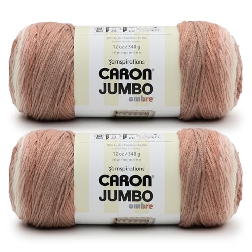 Image of Caron CAR Jumbo Ombre Sepia Yarn - 2 Pack of 340g /12 oz - 100% Acrylic - #4 Worsted (Medium) - 595 Yards - Knitting /Crochet
