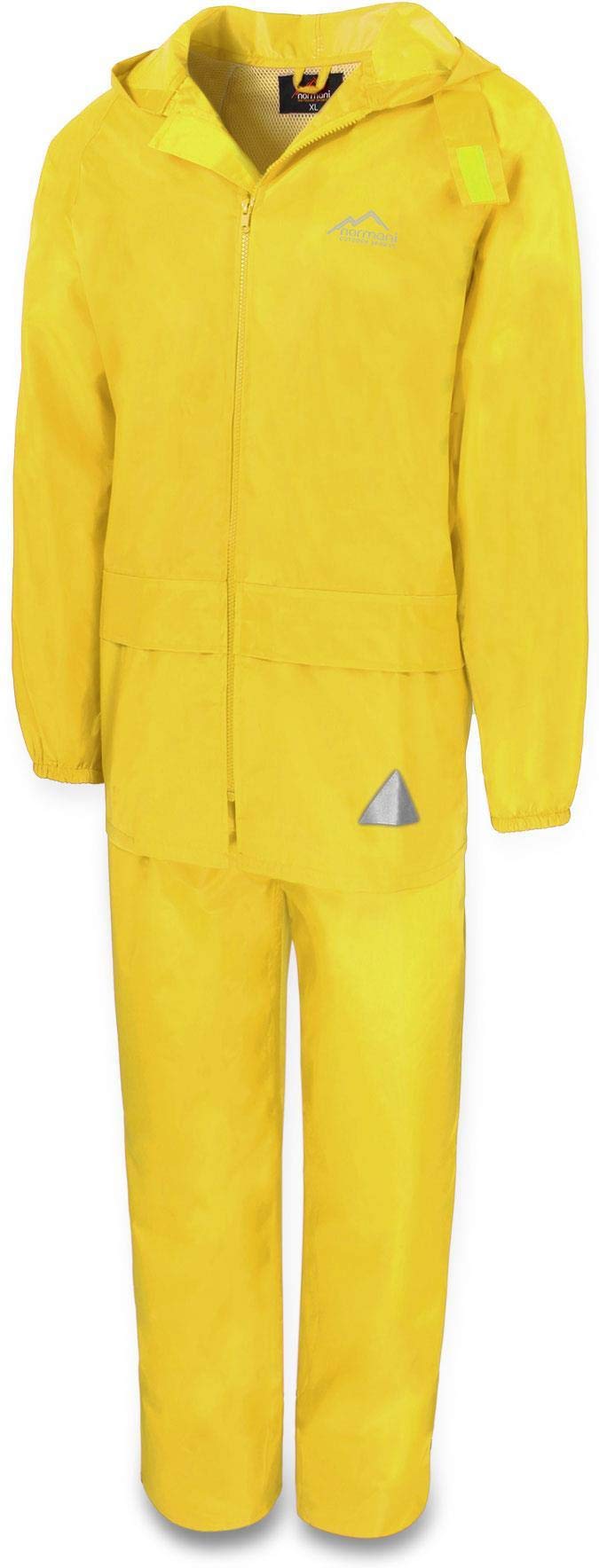 normani Leichter wasserdichter Regenanzug Set aus Regenjacke mit Kapuze und Regenhose für Erwachsene