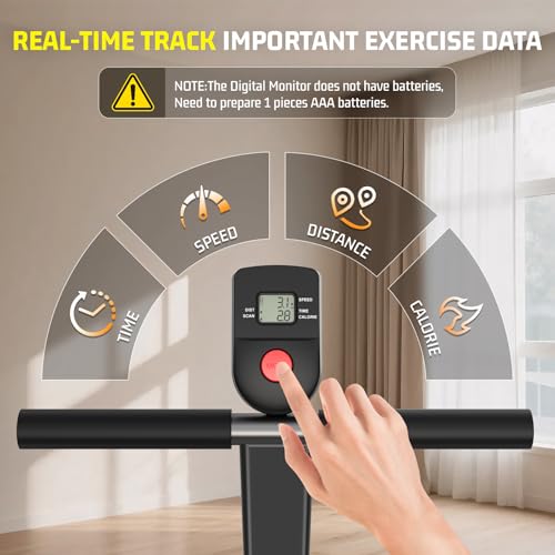 Image of Walking Pad Treadmill with Incline 20%, Manual Foldable Walking Pad with Handle Bar, 500lbs Capacity, Non-Slip Surface, Fixed Incline, Digital Monitor, Compact Build for Home /Gym /Indoor /Outside