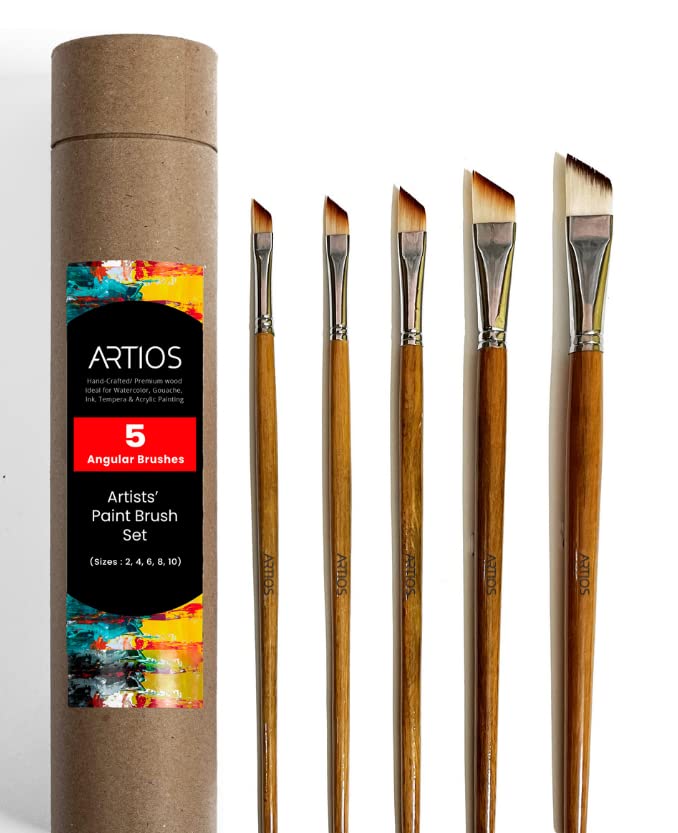 ARTIOS Angular Paint Brushes Set /Handmade Professional Artist Painting