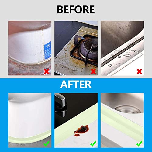 Image of Bath & Kitchen Caulk Tape Sealant Strip, PVC Self Adhesive Tub and Wall Sealing Tape Caulk Sealer,Caulk Strip,sealant Tape,Shower Tile Sealer Adhesive sealant (Green)