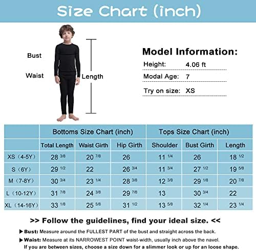 MANCYFIT Thermal Underwear for Boys Fleece Lined Long Johns Set Kids Base Layer Ultra Soft 8 519Ex twzQL. AC