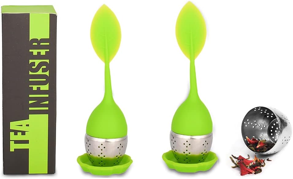 TGL Co. Stainless Steel Leaf Tea Infuser (Pack of 2) | Durable Teapot Green Tea Filter | Perfect for Loose Leaf Tea Brewing