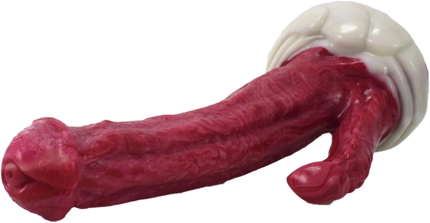 Realistic Horse Dildo, Double Ended Dildo Silicone Anal Butt Plug Adult Sex Toys for Women with Suction Cup, 8Inches