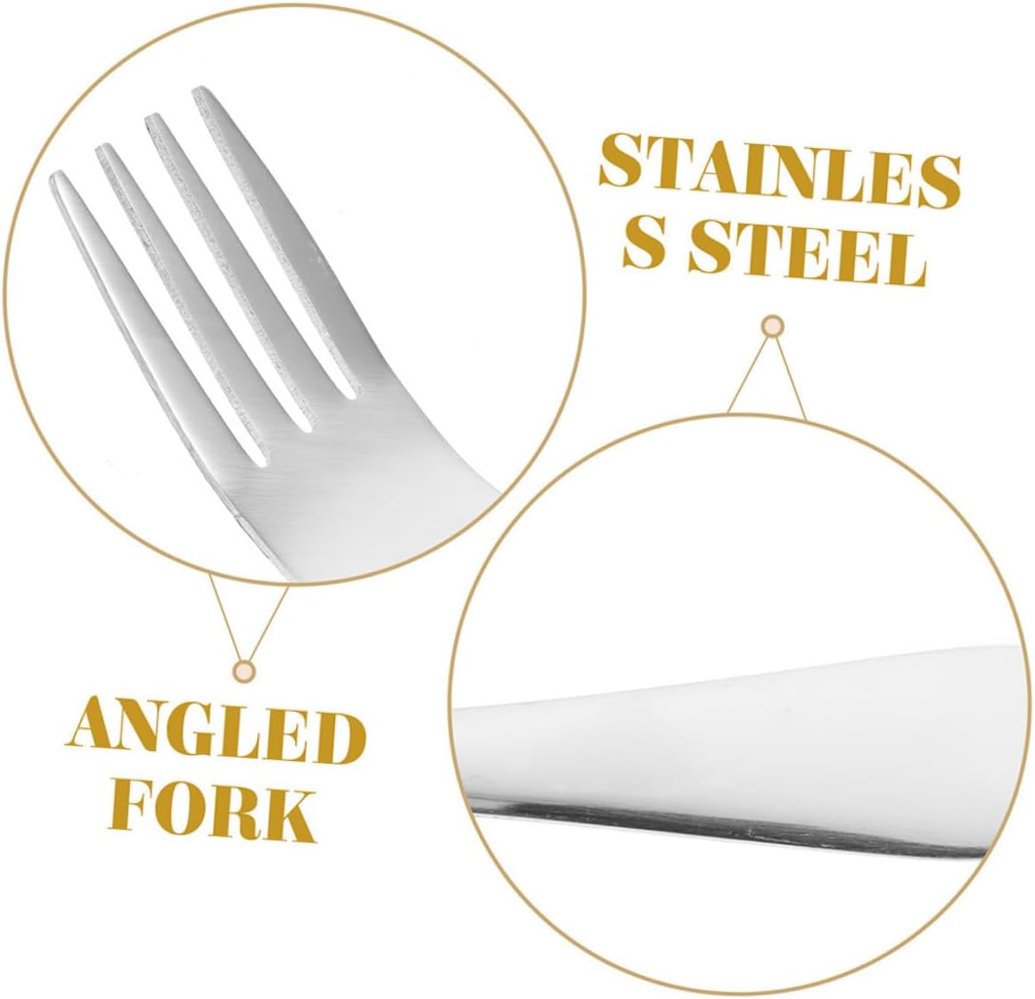 2pcs Elderly Curved Forks for Self-feeding Angled Utensils Comfortable Grip for Patients and Seniors for Daily Use and Gifting