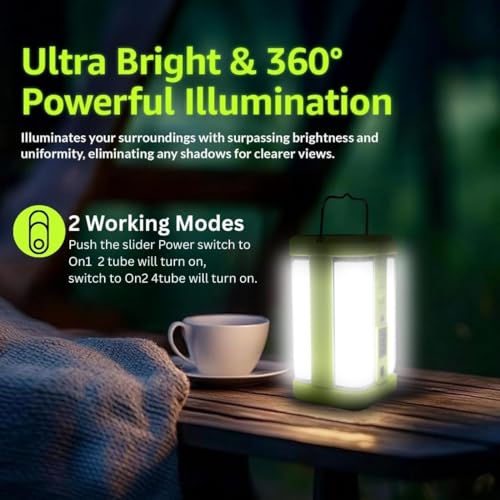 Image of VAACHII ONLY ONE 4 Tubes Rechargeable Solar Lantern, Multicolor | Charger Lights, 2 Working Mode, 1600 mAh Battery, 5-7 Hours Backup, Emergency Light for Home
