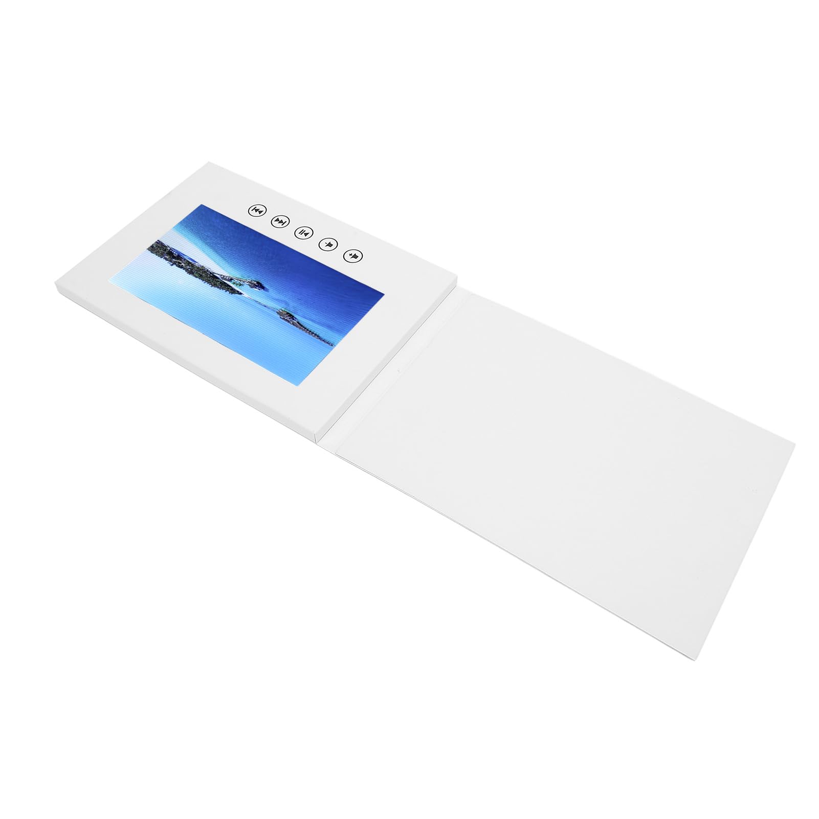 GOWENIC Biglietto D'auguri Elettronico con Riproduzione Video HD 720P con Schermo LCD, per Compleanno Anniversario, Materiale Plastico (7 pollici)