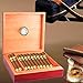 Gioflv Cigar Humidor, Cedar Desktop Box with Hygrometer & Humidifier, 20-25 Cigar Capacity, Stylish Cedar Cigar Humidor