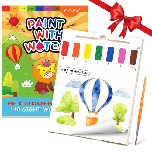 YPLUS Libro da colorare con acquerelli per bambini, carta da pittura ad acquerello per bambini di età compresa tra 1 e 3 2 – 4, libro magico, regalo artigianale da disegno – viaggio