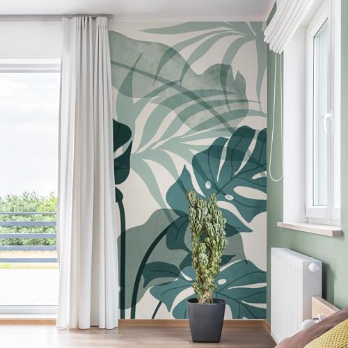 Papel de Parede Folhagem Folhas Verde Plantas Painel 3m²