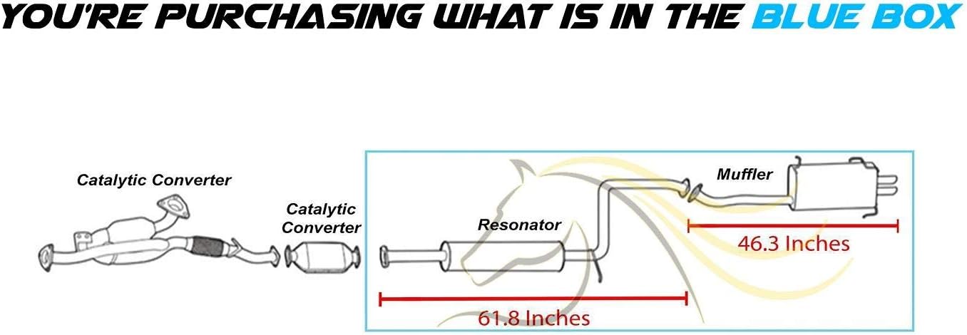 Northeastern Exhaust | Stainless Steel Resonator and Muffler Exhaust System Kit Compatible for Infiniti i30/i35 & Nissan Maxima 1999-2004 3.0L 3.5L | Includes Gaskets, Clamp, Hangers and Bots & Nuts