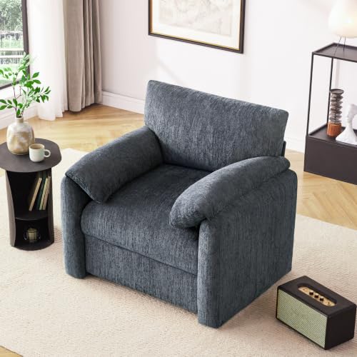 Image of Howjoe 2 Pack Accent Chair for Living Room, Oversized Armchair, Blue