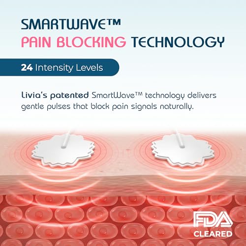 Image of Livia Menstrual Pain Relief Device, Blue-Green - Off-Switch for Period Pain - Portable & Discreet - Rechargeable, Up to 8 Hours Battery - Complete Kit with Stick-On Pads - The Go-to Travel Partner