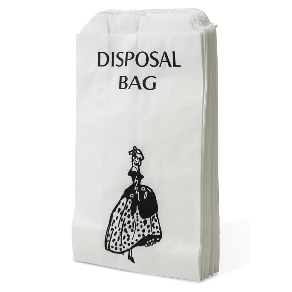 Clearly Disposable Paper Sanitary Bags, Pack of 1000 White Paper Bags for Period Pads, Feminine Hygiene and More