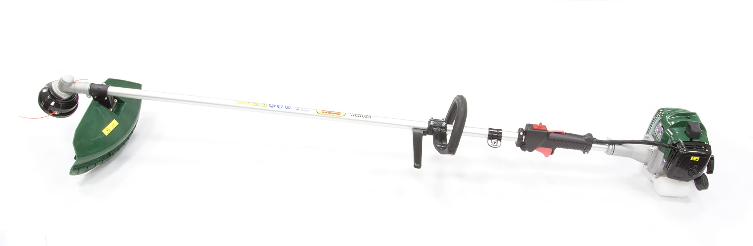Webb WEBC26 26cc Straight Shaft, 2-Stroke Petrol Brushcutter and Lawn Edger with Twin Cutter Heads and Anti-Vibration Loop Handle - 3 Year Guarantee
