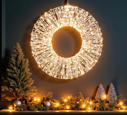 LED Leuchtkranz 800 LED 50 cm mit Timer Lichterkranz Weihnachtskranz...