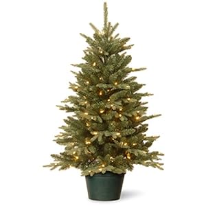 National Tree Company Artificial Christmas Tree For Entrances | Includes White Lights and Pot | Everyday Collections – 3…