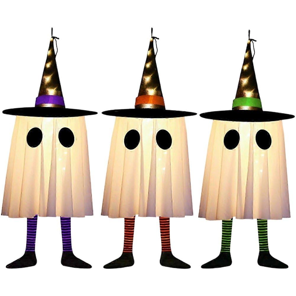 Lot de 3 lampes fantômes suspendues Halloween pour en finir avec les décors tristes