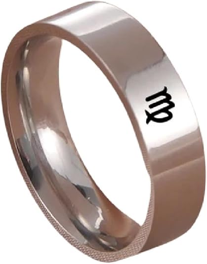 New 2026 Unisex Constellation Rings Stainless Steel 12 Horoscope Zodiac Virgo Leo Sign Aries Pisces For Women Men Fashion Decoration Jewelry Luxury Accessories Trendy And