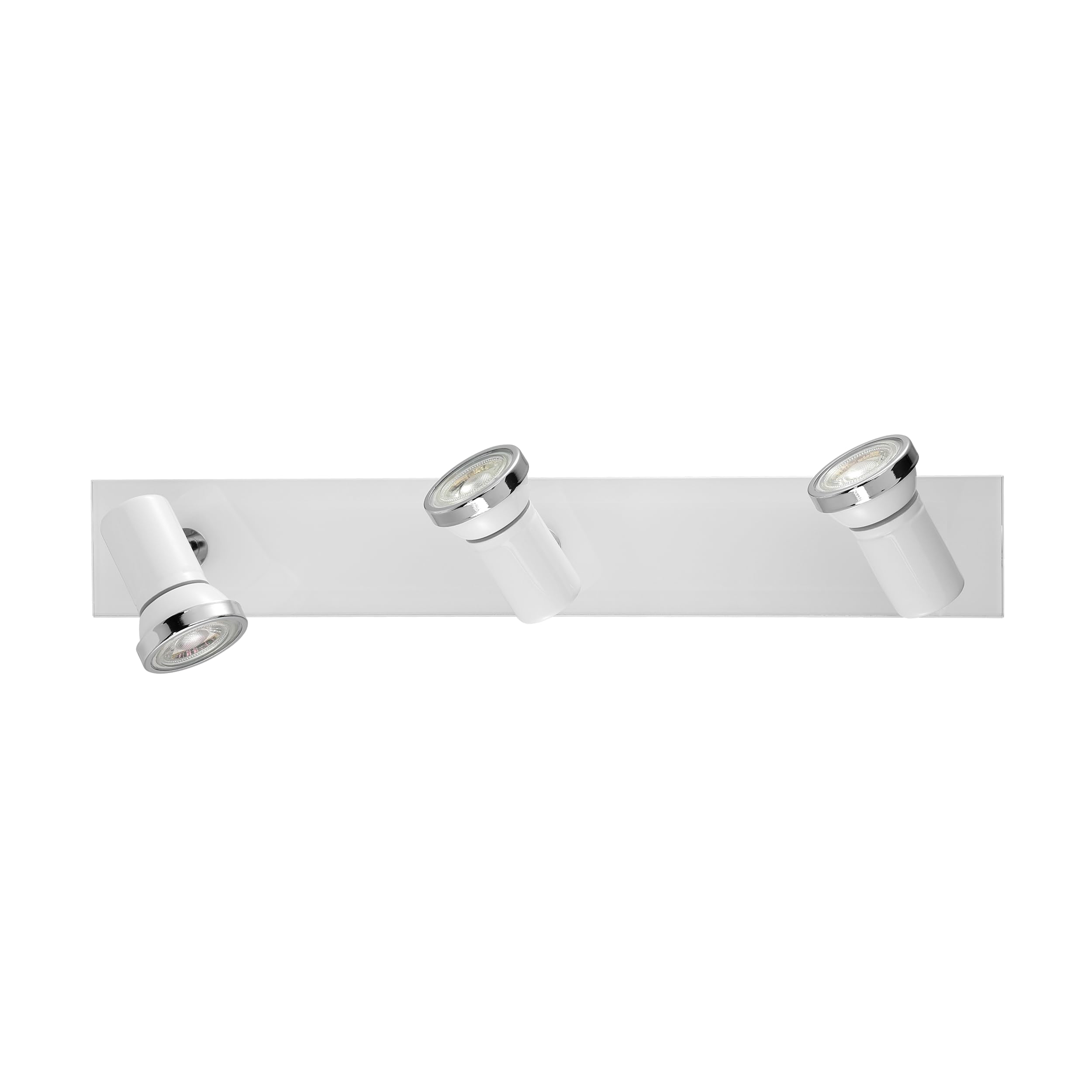 EGLO LED Deckenlampe Tamara 1, 3 flammige Deckenleuchte Bad | Badezimmer Lampe aus Metall in Chrom, Glas in Weiß, Deckenstrahler, Spots inkl. GU10 Leuchtmittel, warmweiß, IP44