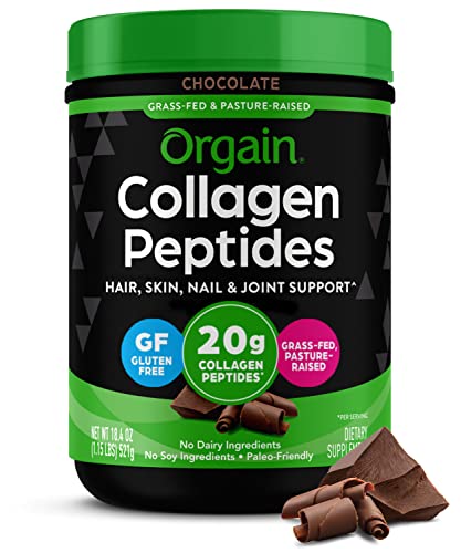 Orgain Grass-Fed Collagen Peptides Powder 20g Chocolate 1lb