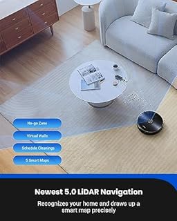 Proscenic M9 Robot Vacuum Cleaner with Mop, 4500Pa Robotic Vacuum Cleaner with 2.5L Self Emptying Station,Double Rotating Mops, Lidar Navigation,Alexa/Siri/App, 3-In-1 Robot Vacuum for Pet Hair
