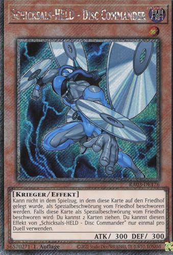 Schicksals-HELD - Disc Commander (V.1) RA03-DE176 Platinum Secret Rare Deutsch Boosterfrisch 1. Auflage - Quarter Century Bonanza - mit ReCollectibles-Versandschutz - für Yu-Gi-Oh!