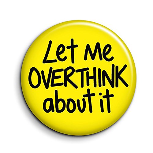 Lazy Mice Funny Anxiety Button Fridge Magnet - Novelty Noticeboard Memo Board Magnet - Small Birthday Gift - Let Me Overthink About It - Thinking Quote - Mental Health Joke - Cute Mini Magnet