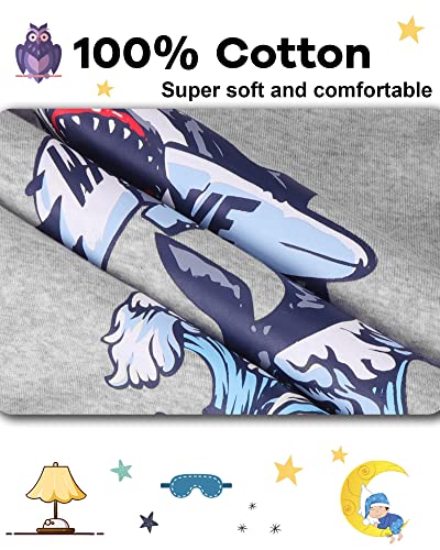 Daughter Queen Boys Pajamas Toddler Summer Pjs Kids Shark Sleepwear 100% Organic Cotton Short Sleeve Pj Sets Children 4 Piece Jammies Clothes Size 2T Age 2 Years Old #TOP4