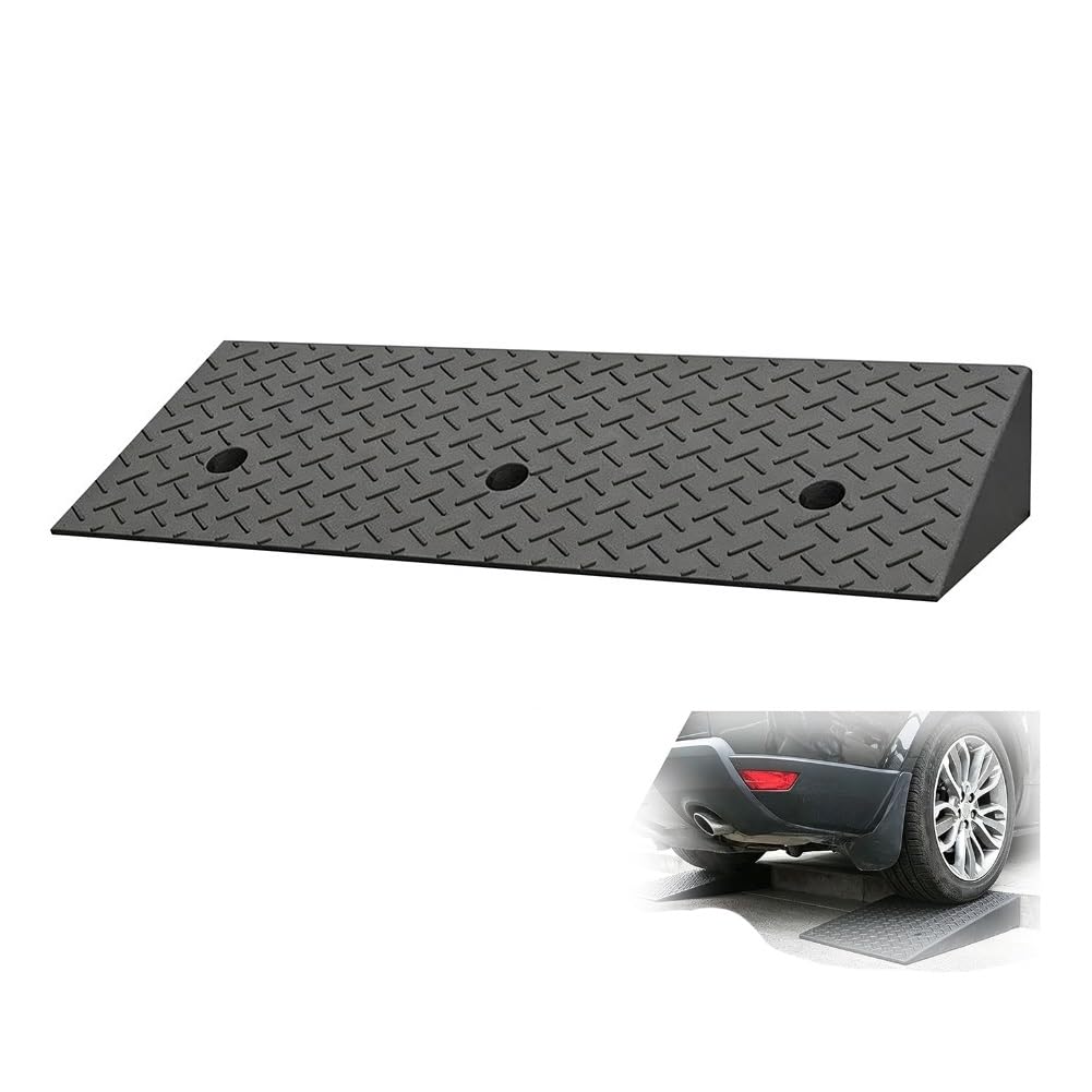 Rampe De Trottoir Robuste en Caoutchouc, Rampe De Seuil Antidérapante pour Allée, Facile À Installer, pour Voitures, Motos, Scooters, Fauteuils Roulants, Garage(100x30x13cm)