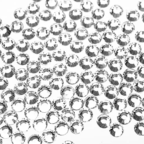 DIAO79NI Rhinestones 1440pcs SS10 Glass Nail Art Crystal Clear White Flatback Gemstones for Crafts Nails Makeup Bags and Shoes Decoration（SS10, Clear White）