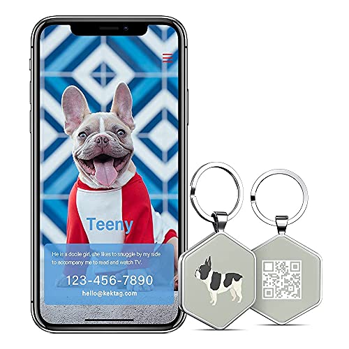 Kekid Dog Tags Personalized For Pets Custom Dog Tags Dog Name Tag Qr Code Pet Tags Engraved Pet Id Tags Personalized Anti-Lost Pet Page Modifiable Exclusive | Specially For French Bulldog #TOP3