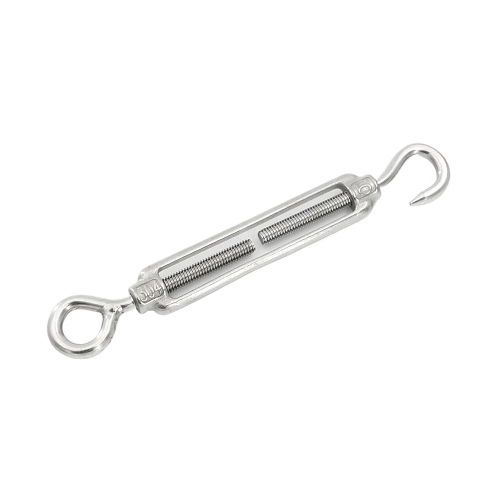 tenditore cavo acciaio Tenditore for fune metallica tenditore in argento 304 con gancio e occhiello M4/M5/M6 regolabile for per Recinzioni e Supportos Piantes(M6,10pcs)
