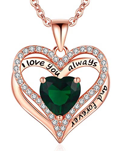 S925 Sterling Silver Necklace For Women, Jewelry For Wife Rose Gold, Mother Birthday Gifts, Girlfriend Anniversary Necklaces, Daughter Heart Love Jewel, Gift For Her, May #TOP16