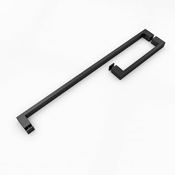 Glass Shower Door Handle 8 inches and 20 inches Square Matte Black