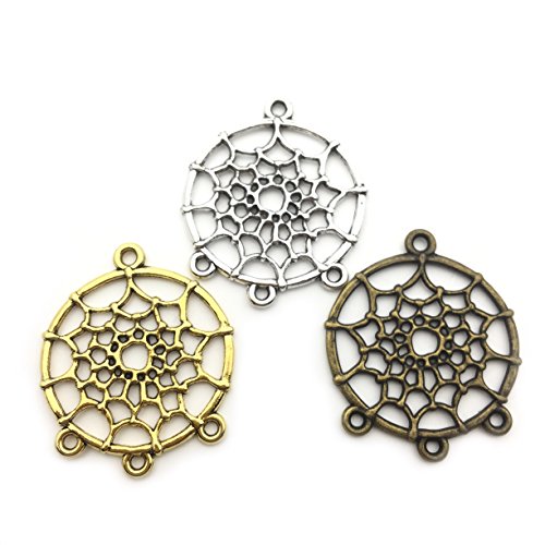 YoudiylaUK WM057 30 piezas de suministros de artesanía plata bronce oro mezclado Dreamchaser Charms para manualidades joyas accesorios para hacer collares y pulseras