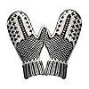 The Naughty List Mittens | Cozy Knit with A Hidden Attitude, Middle Finger Mittens,Funny Winter Warm Gift for Women Black 1 Pairs