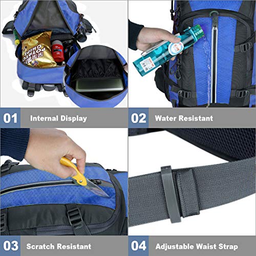 Mornyray Wanderrucksack 40L, Wasserdicht Herren Damen Outdoor Reiserucksack für Trekking, Camping, Wandern, Bergsteigen, Klettern mit Regenhülle - Image 7